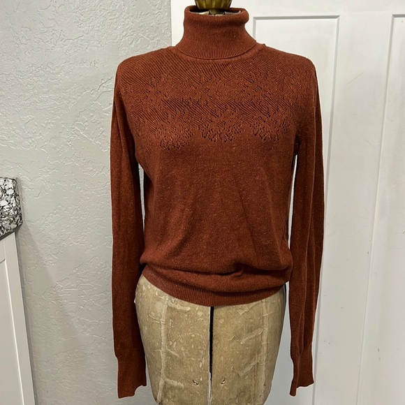 MNG MANGO COLLECTION BROWN TURTLE NECK SMALL - Picture 1 of 16